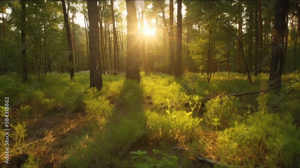 Obraz premium primary forest, nature, generative ai 