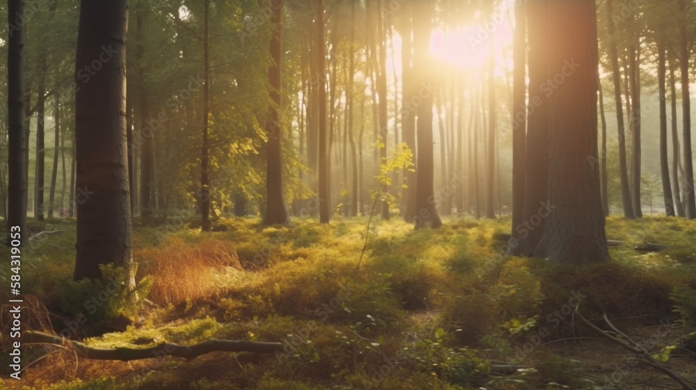 Fototapeta premium primary forest, nature, generative ai