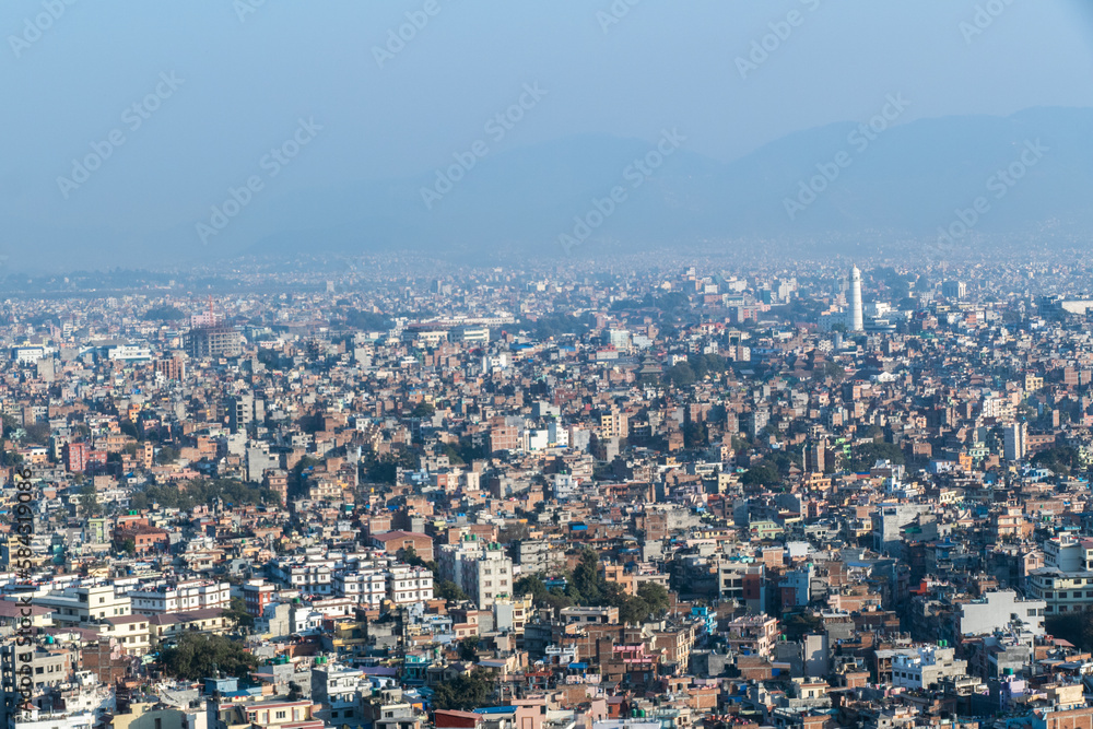 Kathmandu cityscape view from Swayambhunath Stupa, Nepal