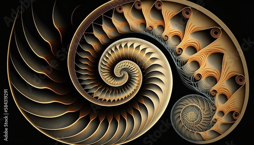 a colorful, fascinating spiral with a Fibonacci pattern