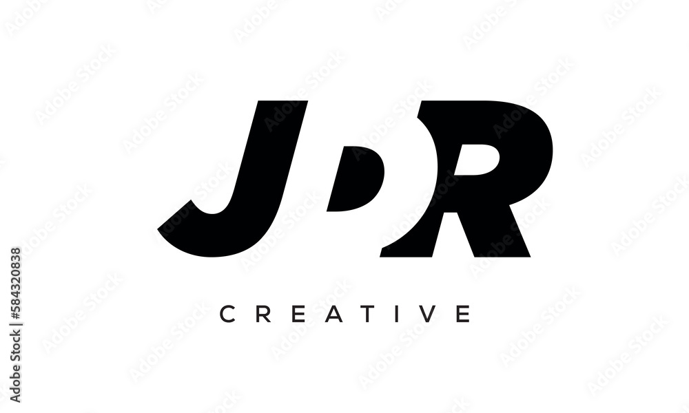 JDR letters negative space logo design. creative typography monogram vector JDR letters negative space logo design. creative typography monogram vector