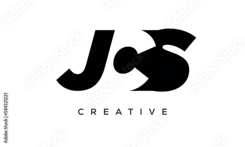 JCS letters negative space logo design. creative typography monogram vector	 photo