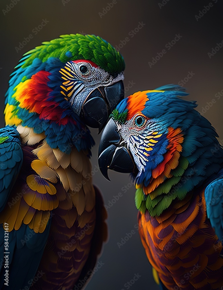 Fototapeta premium Parrot IA generativa