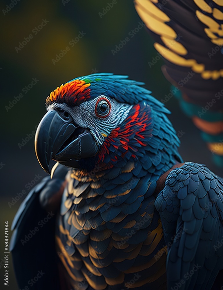 Fototapeta premium Parrot IA generativa