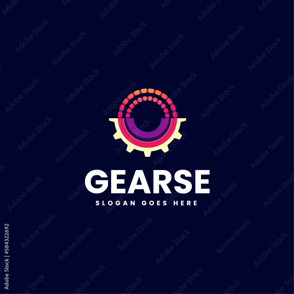 Fototapeta premium Vector Logo Illustration gears Gradient Colorful Style