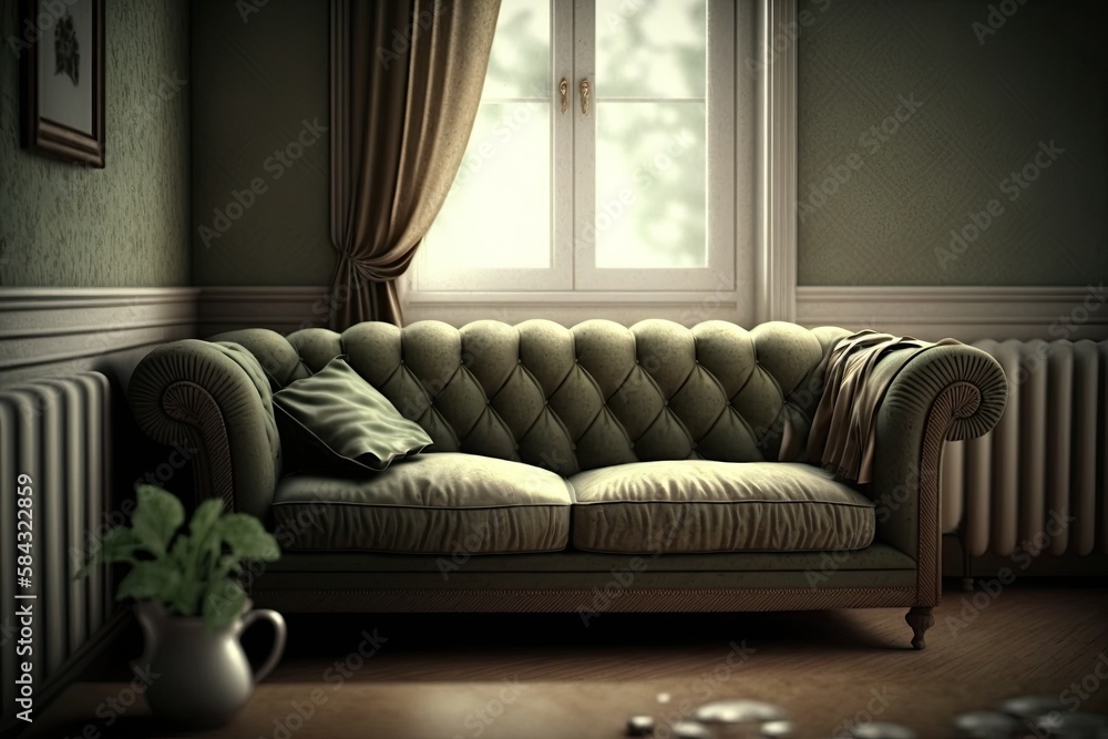Fototapeta premium Comfortable sofa in modern living room