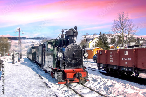 Fichtelbergbahn, Erzgebirge, Sachsen, Deutschland 