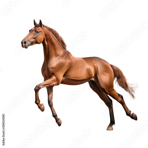 brown horse isolate on background