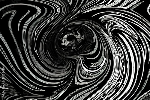 Black and white abstract finger swirl texture  Generative AI