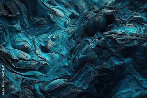 Blue abstract lava stone texture background, Generative AI