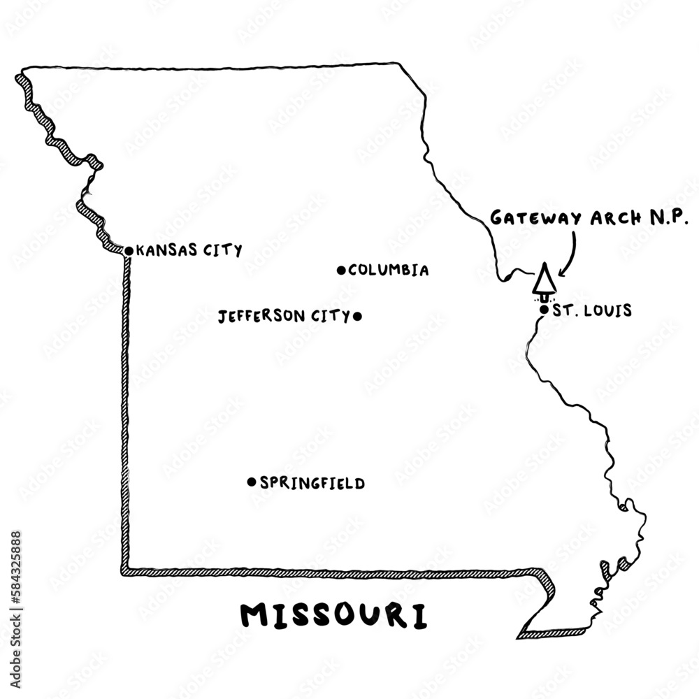 vector-hand-drawn-map-of-missouri-mo-with-main-cities-and-us-national