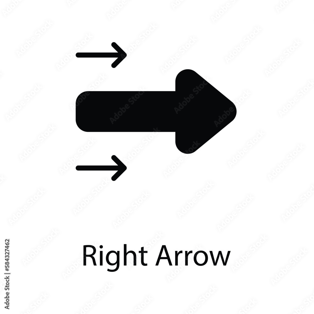 Right arrow icon design stock illustration Right arrow icon design stock illustration