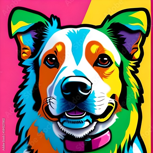 AI generated - dog pop art portrait