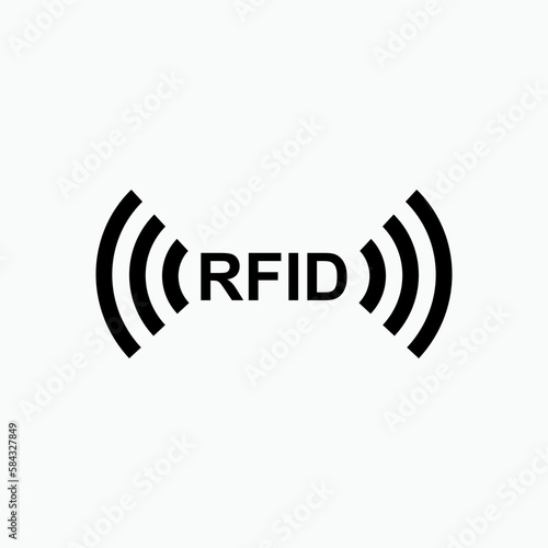 RFID or Radio Frequency Identification Vector Icon for Apps and Websites