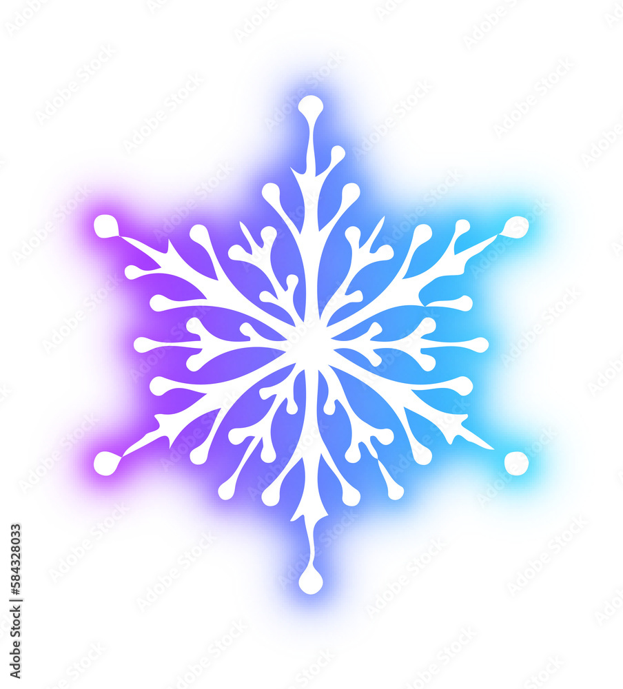 Collection of snowflake neon