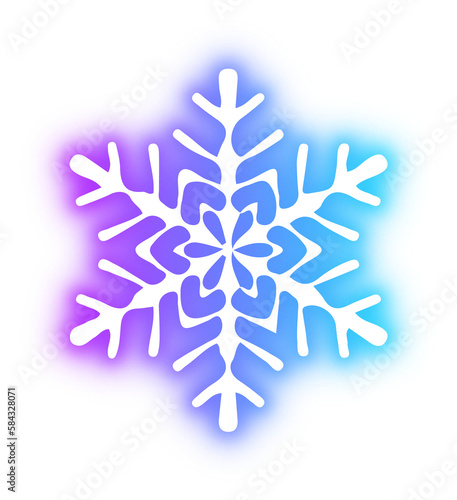 Collection of snowflake neon