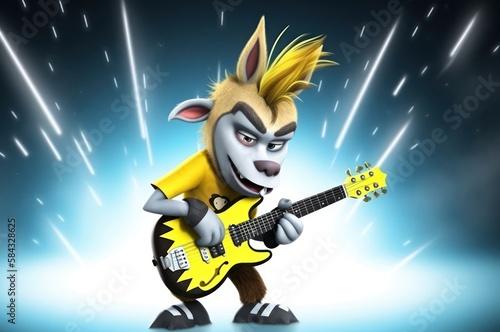 Donkey Rock And Roll Performer 3D Character Generative AI
