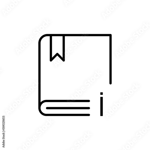 Reference book or catalogue vector icon. Book and letter i, info. Illustration of manual and handbook with information and data, analysis publication in hard cover. Used for any platform or purpose 