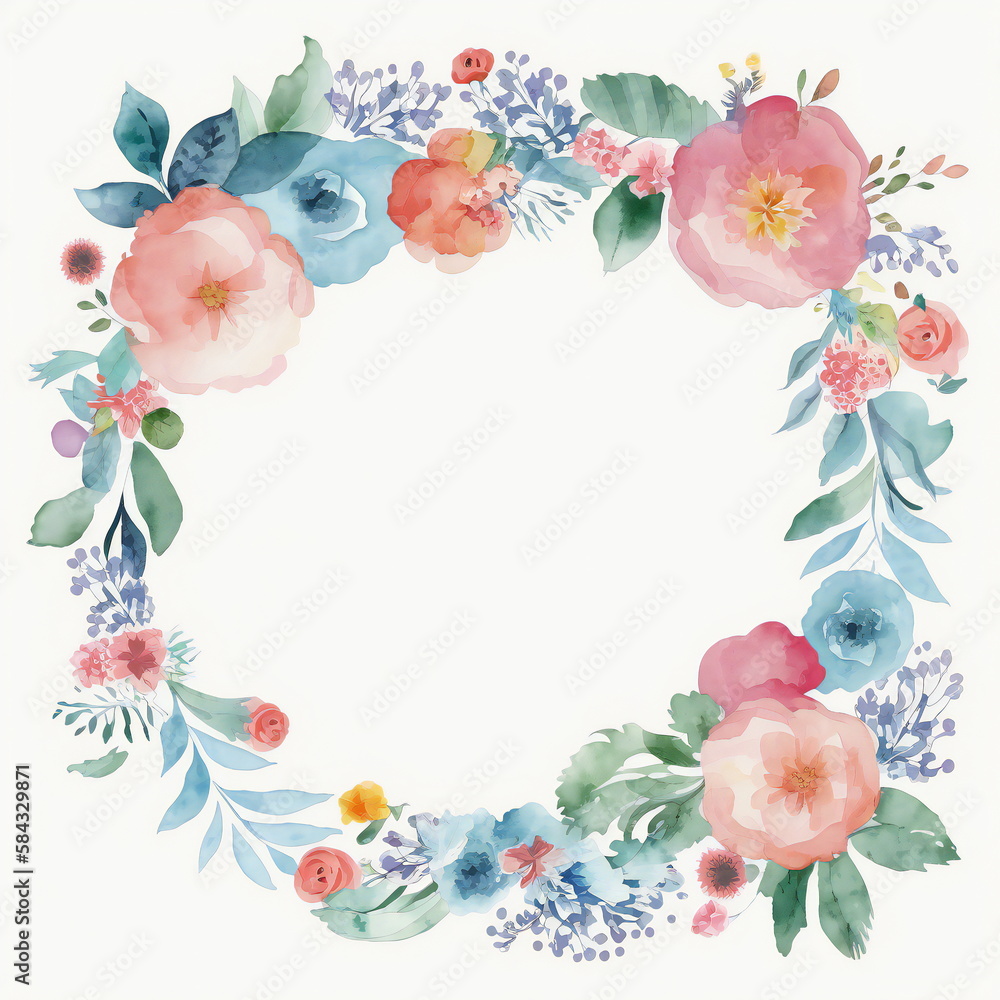 Floral Frame for Elegant Greeting Cards, Invitations, and Wedding Announcements with Copy Space Floral Frame for Elegant Greeting Cards, Invitations, and Wedding Announcements with Copy Space