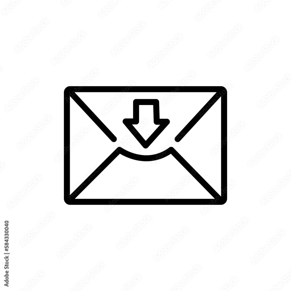 Email evelope icon from user interface outline collection. Thin line email evelope icon isolated on white background. Email evelope icon from user interface outline collection. Thin line email evelope icon isolated on white background.