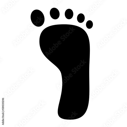 simple vector silhouette foot path isolated on white