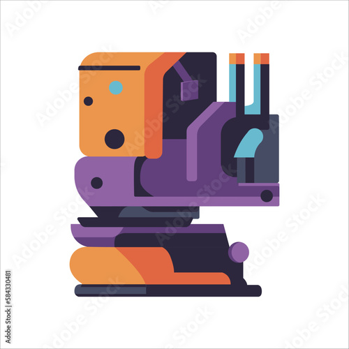 Robots and Technology vector illustration set. Artificial intelligence and sci fi futuristic machines. Space travel and industrial. Isolated on white background, flat design style clip art