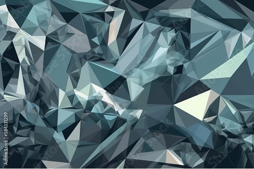 Gray Color Abstract trianglify Generative Art background illustration, Generative AI