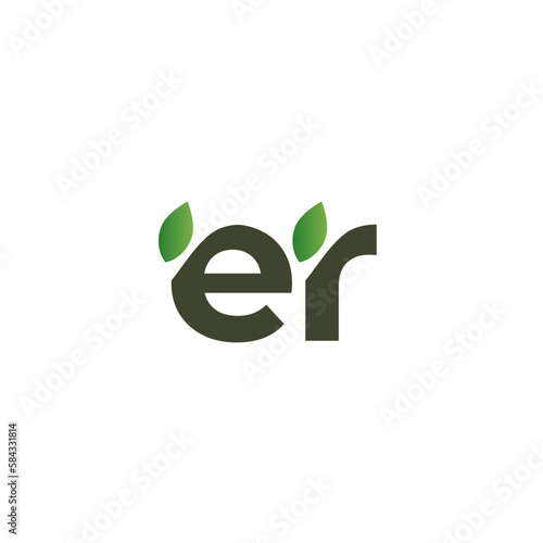 Letter ER Logo with Nature Concept: Organic Designs for Eco-Friendly Branding
