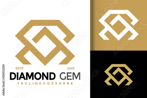 Letter M diamond jewelry logo vector icon illustration