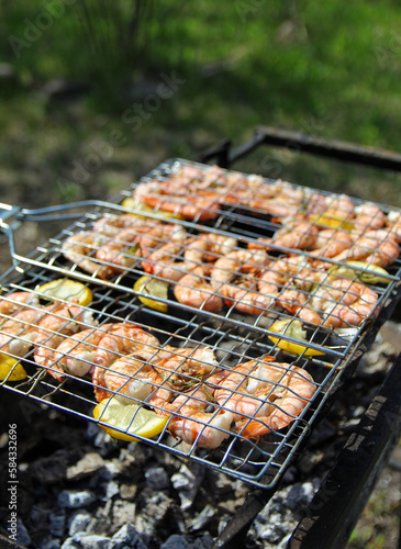 grilled shrimp in nature