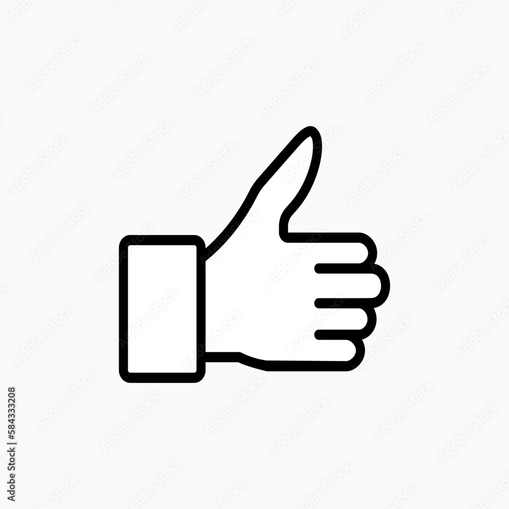 Thumb Icon. Like, Up Gesture. Symbol : Agree or Like - Vector. Thumb Icon. Like, Up Gesture. Symbol : Agree or Like - Vector.
