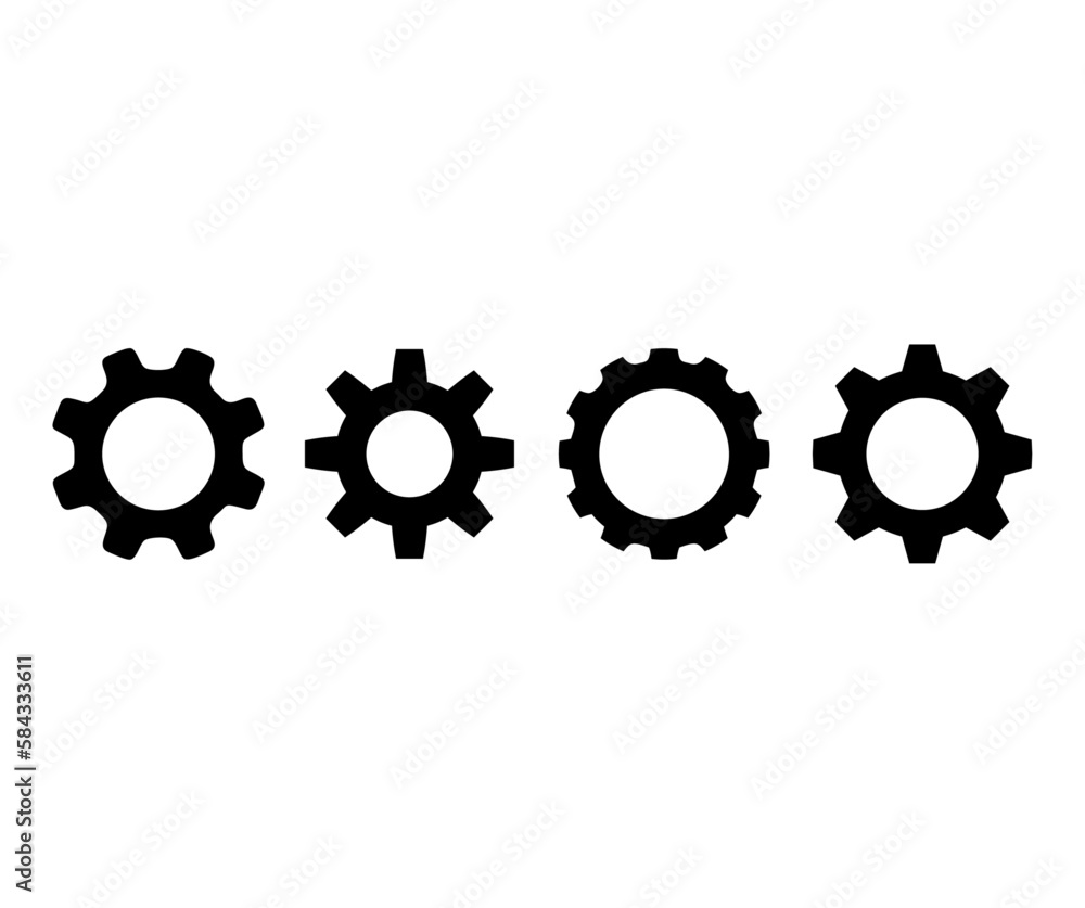 Gear set. Black gear wheel icons. Simple Gear wheel collection. Cogwheel. Gear icons. Cogwheel machine gear icon, set of gear wheels vector design and illustration.
Gear set. Black gear wheel icons. Simple Gear wheel collection. Cogwheel. Gear icons. Cogwheel machine gear icon, set of gear wheels vector design and illustration.