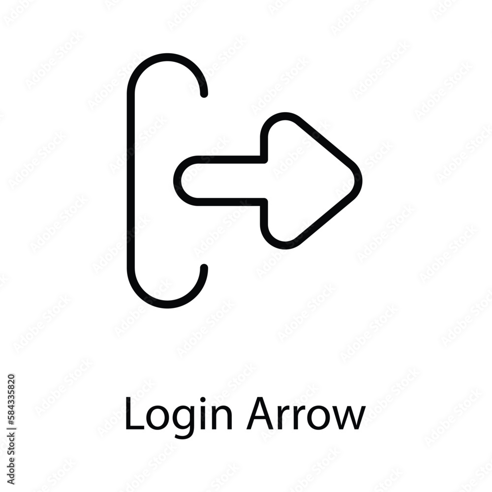 Login arrow icon design stock illustration Login arrow icon design stock illustration