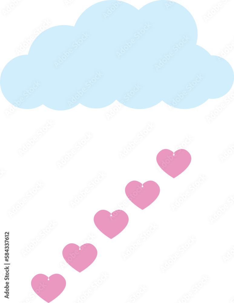 clouds with hanging hearts