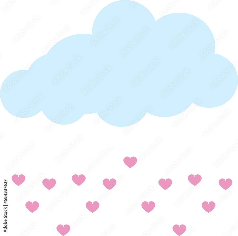 clouds with hanging hearts