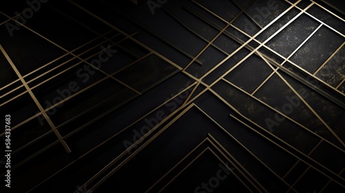 High-Tech Geometric Design with Luxury Gold Stripes: An Abstract Corporate Background for Deluxe Graphics: Generative AI