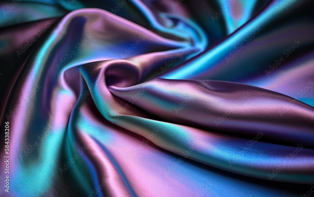Holographic silk iridescent texture, Generative AI Holographic silk iridescent texture, Generative AI