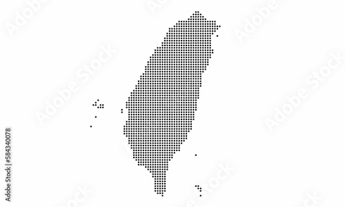 Taiwan dotted map with grunge texture in dot style. Abstract vector illustration of a country map with halftone effect for infographic. 