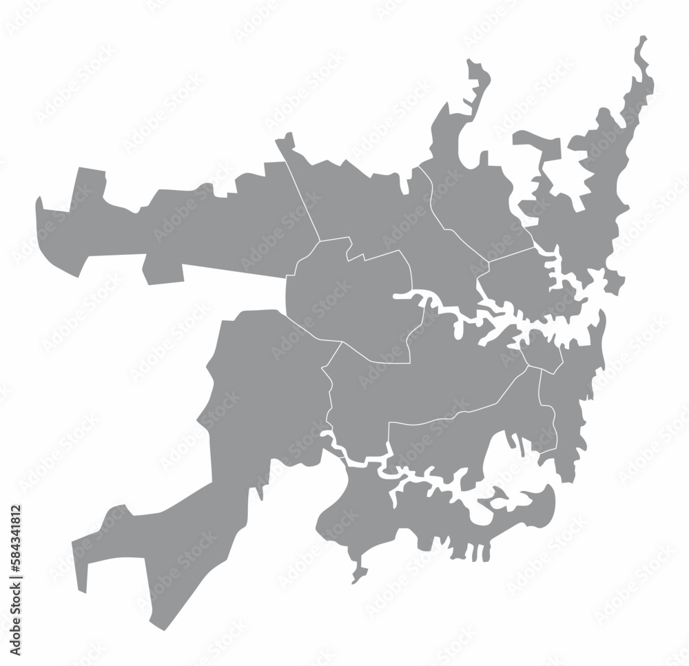 Obraz premium Greater Sydney map