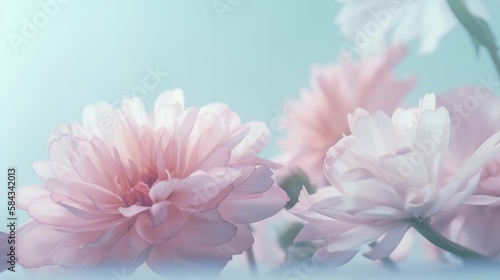 soft pink flowers background  generative AI