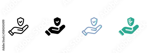 Simple vector icon on a theme help, protection