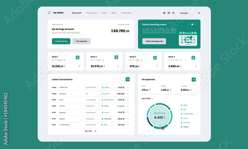 Digital Wallet Online Banking App UI Dashboard Design
