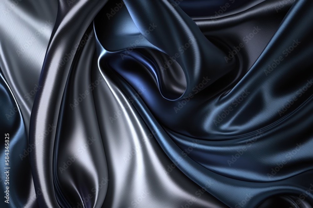 Fototapeta premium Colourful silk shiny and crumpled fabric textures, created using generative ai technology