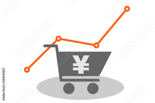 ショッピングカート　価格上昇のイメージ