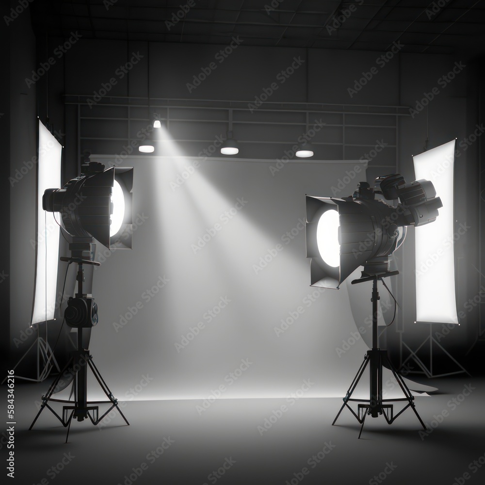 Professional Photo Studio Set with Lights and Background