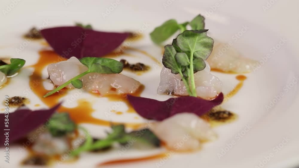Closeup of delicious food beautifully arranged on the plate - prepared by the best chefs Closeup of delicious food beautifully arranged on the plate - prepared by the best chefs