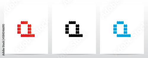 Construction Bricks Toys Letter Logo Design Q