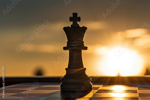 King in chess game represent to leader of the game under the concept of businness strategy. Generative AI