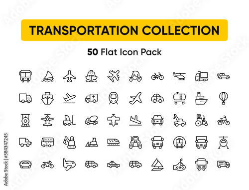 Simple Set of Public Transport Related Vector Line Icons. Contains such Icons as Taxi, Train, Tram and more. 64x64 Pixel Perfect.
