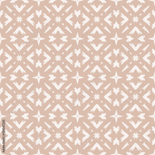 Seamless pattern with geometric line brush stroke shapes and line in nude colors. Minimalist Boho Printable in pastel color. Vector Aesthetic background